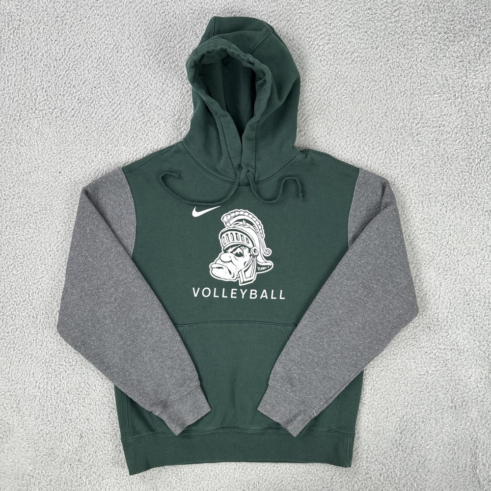 Nike Michigan State Spartans Hoodie Men Small Green MSU Volleyball Pullover
